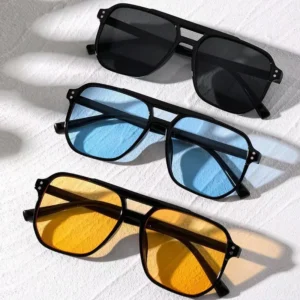 Óculos de sol vintage para homens e mulheres, Square Shades, UV400 Óculos de sol, Lente preta, Masculino, Feminino, Unisex, Brand, Designer